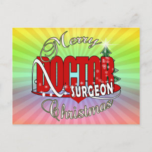 CHRISTMAS SURGEON DOCTOR HOLIDAY POSTCARD