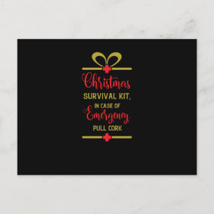 christmas survival kit announcement postcard