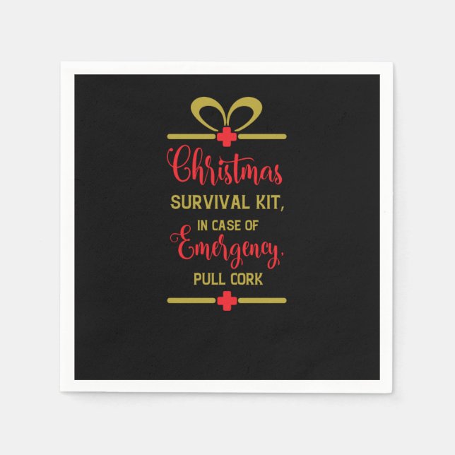 christmas survival kit napkin (Front)