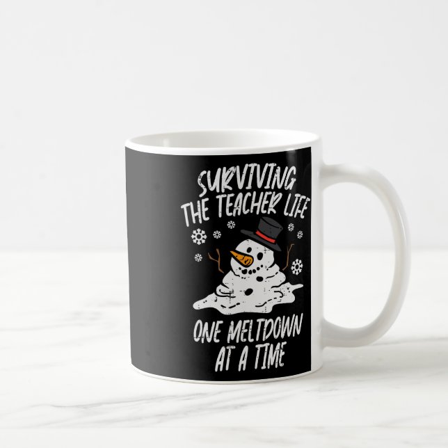 Christmas Surviving Teacher Life Meltdown Xmas Wom Coffee Mug (Right)