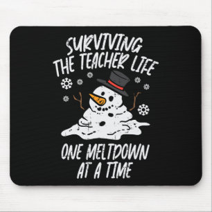 Christmas Surviving Teacher Life Meltdown Xmas Wom Mouse Pad