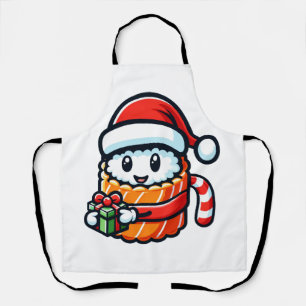 Christmas Sushi - Cute Holiday Food Cartoon Design Apron