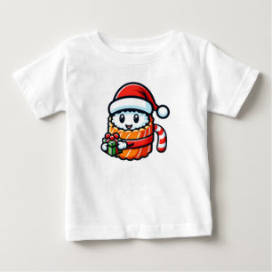 Christmas Sushi - Cute Holiday Food Cartoon Design Baby T-Shirt