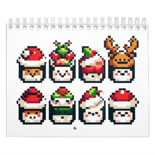 Christmas Sushi Faces - Cute Pixel Art Holiday Calendar