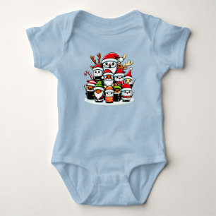 Christmas Sushi Festive Holiday Food Design Baby Bodysuit