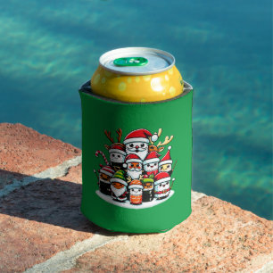 Christmas Sushi Festive Holiday Food Design Can Cooler