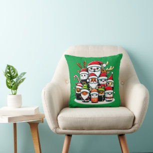 Christmas Sushi Festive Holiday Food Design Cushion