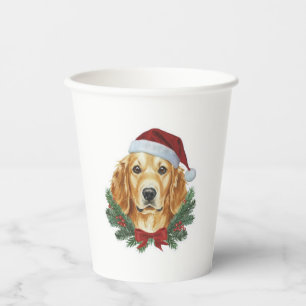 Christmas sweater Golden Retriever dog Santa Dog Paper Cups