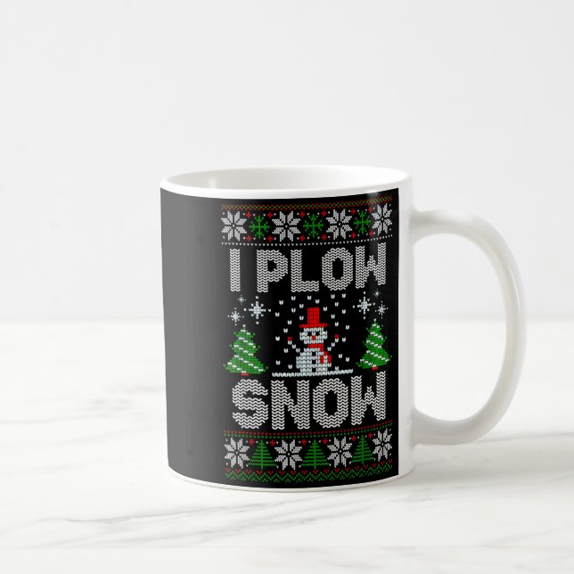 Christmas Sweater I Plow Snow Matching Couples Paj Coffee Mug (Right)