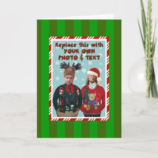 Christmas Sweater-ized Holiday Card-template Card (Front)