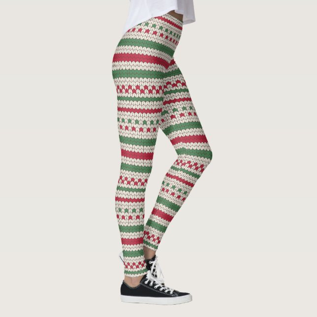 Christmas sweater knitting pattern leggings (Right)