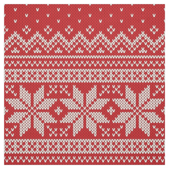 Christmas Sweater Knitting Pattern - RED Fabric (Swatch)