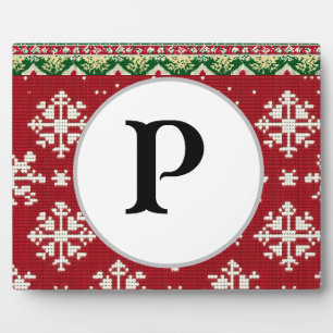 christmas sweater monogram custom plaque