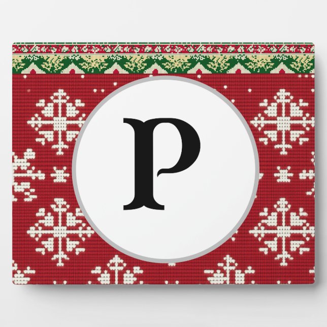 christmas sweater monogram custom plaque (Front)