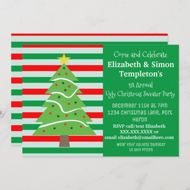 Christmas Sweater Party Invitations (Front/Back)