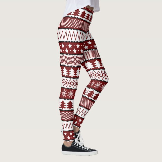 Christmas sweater pattern Holiday leggings (Right)