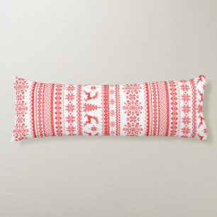 Christmas sweater red fair isle pattern monogram body cushion