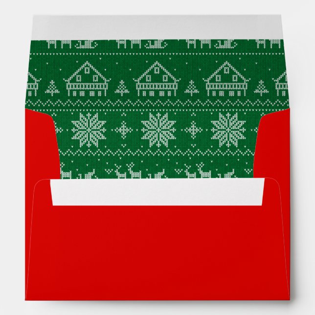 Christmas Sweater Red Green Envelope (Back (Bottom))
