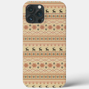 Christmas Sweater Reindeer Pattern iPhone 13 Pro Max Case