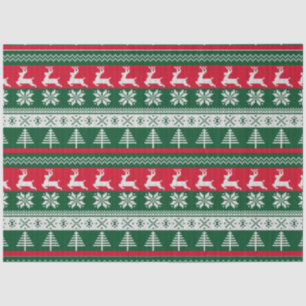 Christmas Sweater Reindeer Pine Trees Christmas Tissue Paper