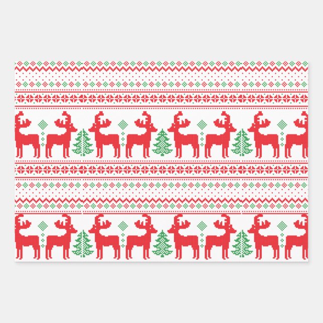 Christmas Sweater  Wrapping Paper Sheet (Front)