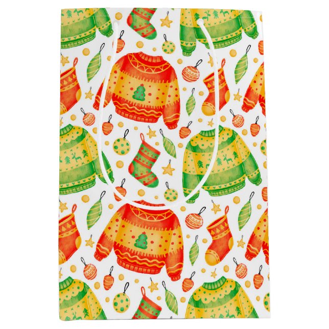 Christmas Sweaters and Stockings Gift Bag (Front)
