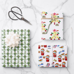 Christmas Sweaters Sheets Wrapping Paper Santa 