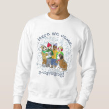 Christmas sweatshirt featuring kids and St.Bernard