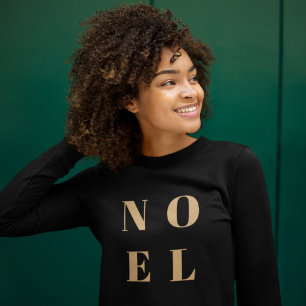 Christmas Sweatshirt   Holiday Noel Gold on Black