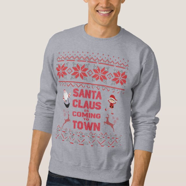 Christmas Sweatshirt - Santa Claus Design (Front)