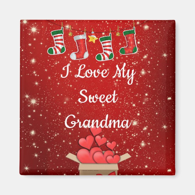 Christmas, Sweet Grandma Magnet (Front)