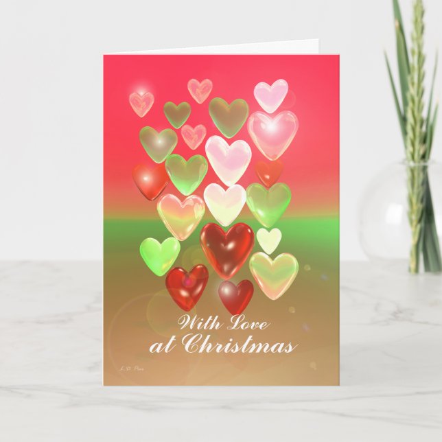 Christmas Sweet Hearts with Love Holiday Card (Front)