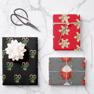 Christmas Sweet Treats Trio Wrapping Paper Sheet