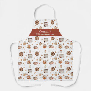 Christmas Sweets Baking Team Rustic Print Apron