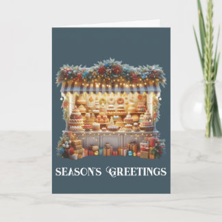 Christmas Sweets Market Kiosk Season’s Greetings Holiday Card