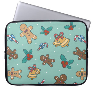 Christmas sweets seamless pattern laptop sleeve