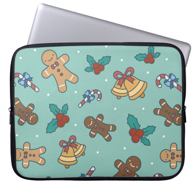 Christmas sweets seamless pattern laptop sleeve (Front)