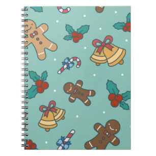 Christmas sweets seamless pattern notebook