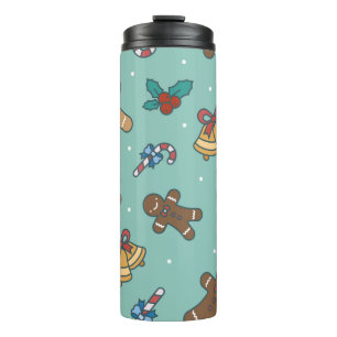 Christmas sweets seamless pattern thermal tumbler