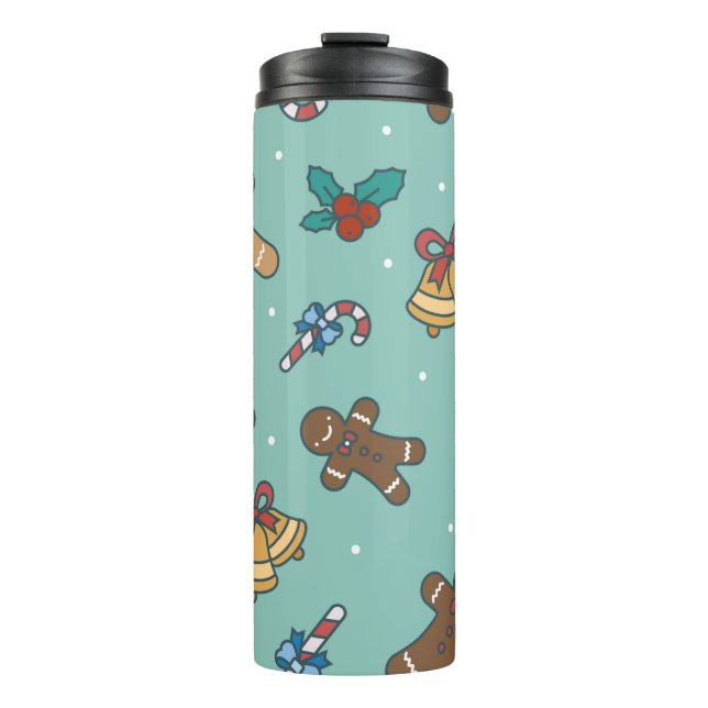 Christmas sweets seamless pattern thermal tumbler (Front)