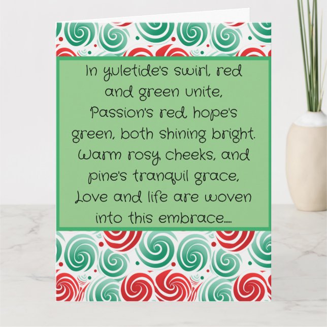 Christmas Swirl Red, Green, and White  Card (Front)