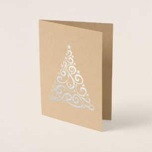 Christmas Swirl Tree Beautiful Foil Card