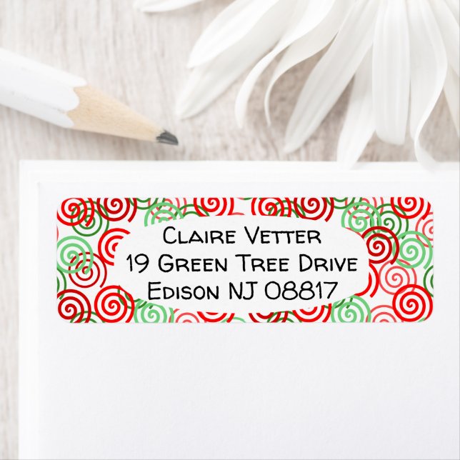 Christmas Swirls  Return Address Label (Insitu)