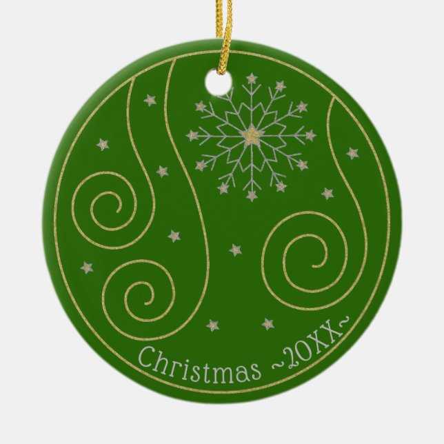 Christmas "Swirls & Twirls" Ornament Personalise (Front)