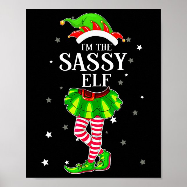 Christmas Sy Elf Xmas Funny Family Matching Girls  Poster (Front)