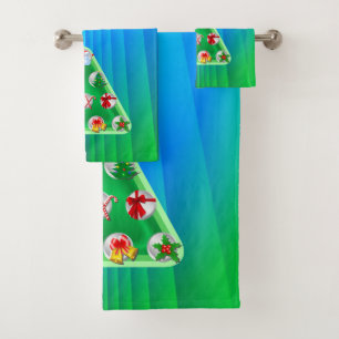 Christmas Symbols Bath Towel Set