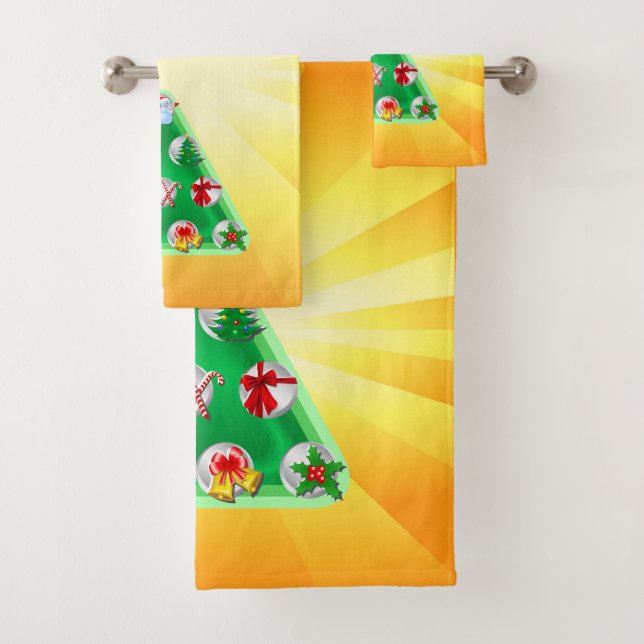 Christmas Symbols Bath Towel Set (Insitu)
