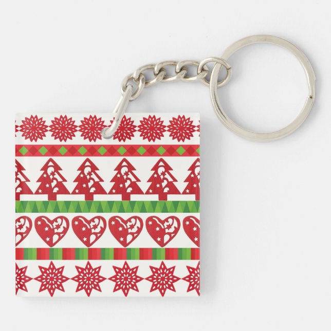 Christmas symbols key ring (Back)