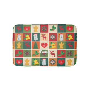 Christmas Symbols Medley Art Thunder_Cove  Bath Mat