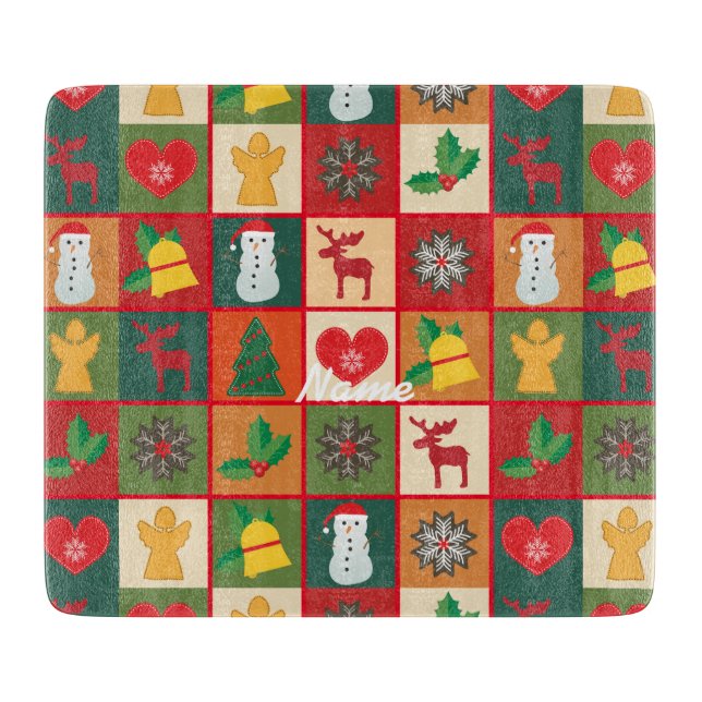 Christmas Symbols Medley Art Thunder_Cove Cutting Board (Front)